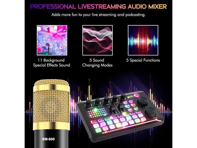 ALSO GO Podcast Equipment Bundle, Music Recording Setup with BM-800 Microphone & F998 Sound Card, Perfect for Podcasting, Singing, Gaming, and Live...