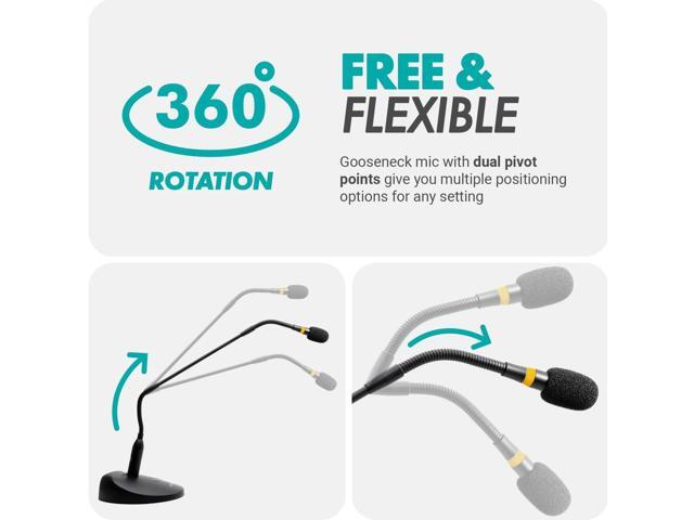 Movo GM-9 Professional 18-inch Gooseneck XLR Podium Microphone for Lectures, Conferences, Streaming, and Video Meetings