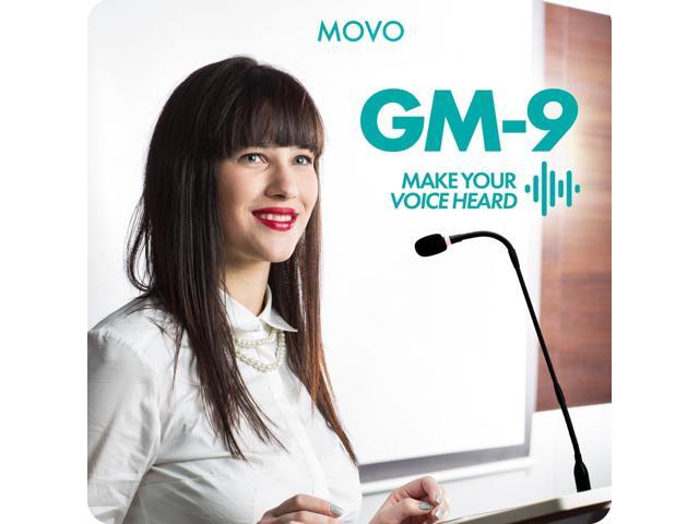Movo GM-9 Professional 18-inch Gooseneck XLR Podium Microphone for Lectures, Conferences, Streaming, and Video Meetings