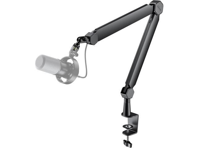 FIFINE Mic Arm Stand, Microphone Boom Arm with Desk Clamp, Cable Channels, 3/8' to 5/8' Threads, Heavy Metal Microphone Stand for Podcast, Vocal...