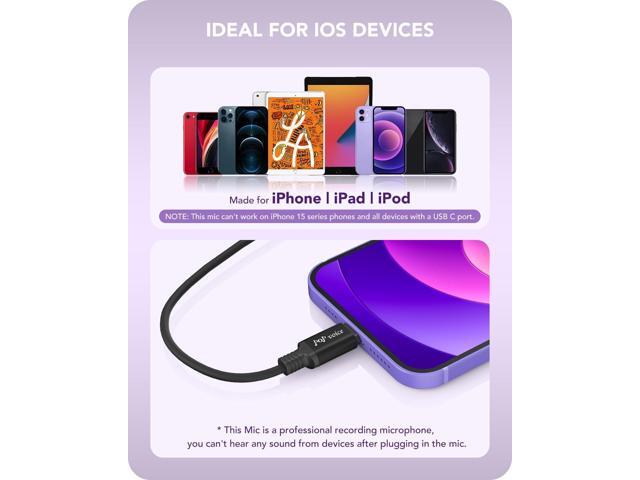 PoP voice Microphone Professional for iPhone Lavalier Lapel Omnidirectional Microphone for iPad, iPod, Condenser Mic for iPhone Audio & Video...
