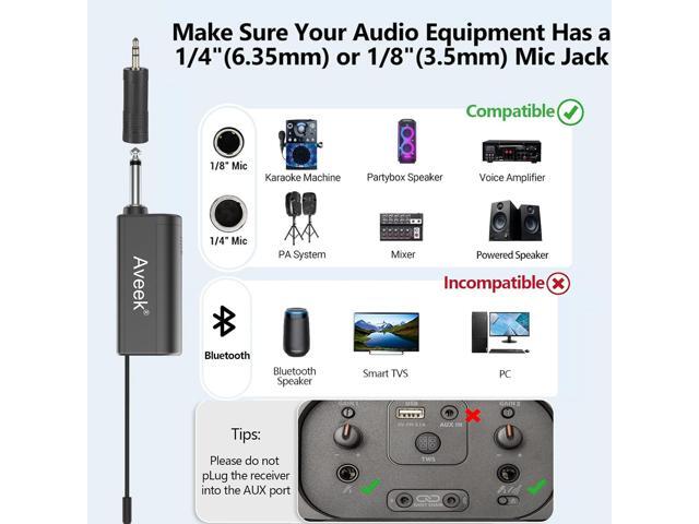 Aveek Wireless Karaoke Microphone, Handheld Mic with Rechargeable Receiver, for Powered Speakers and Amplifiers, Karaoke Microphone Set for...