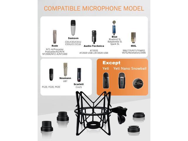 Microphone Shock Mount Mic Holder - Anti Vibration Spider Shockmount Compatible with Many Condenser Mics Like AT2020 MXL 770 MXL 990 Samson G Track...