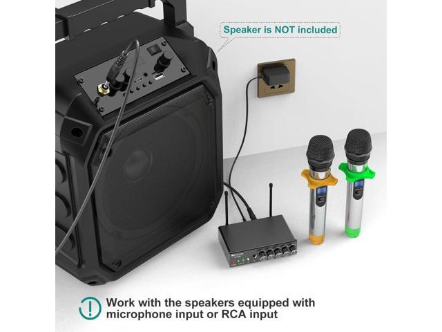 FIFINE UHF Dual Channel Wireless Handheld Microphone, Easy-to-use Karaoke Wireless Microphone System-K036