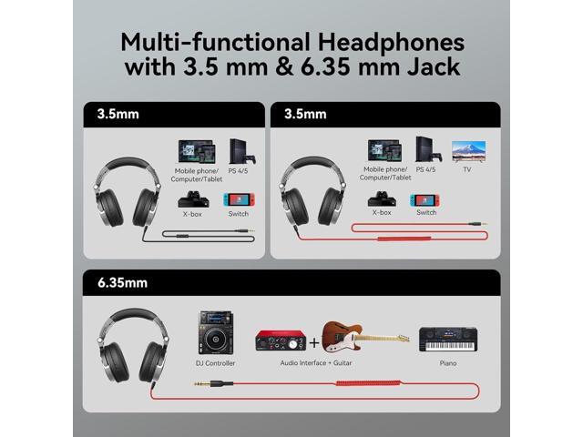 OneOdio Wired Over Ear Headphones Hi-Res Studio Monitor & Mixing DJ Stereo Headsets with 50mm Drivers and 1/4 to 3.5mm Jack for AMP Computer...