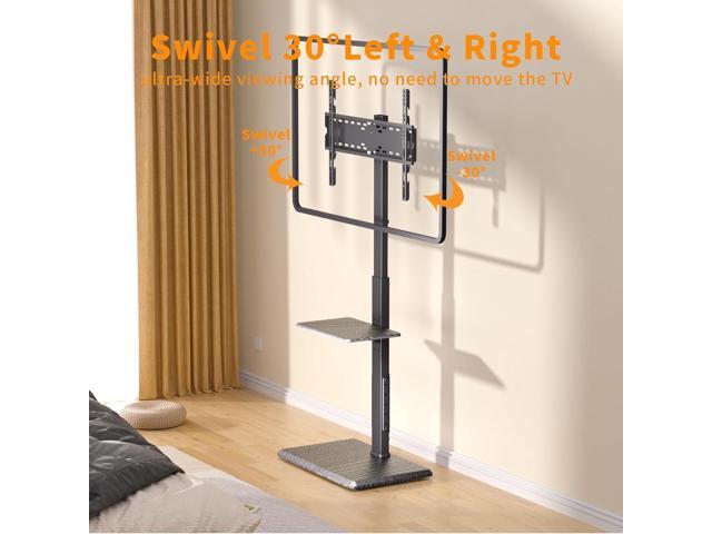Universal Floor TV Stand, TV Floor Mount Stand with Power Outlet & Removable Shelf for 32-75 inch TV up to 110 lbs, Swivel and Height Adjustable...