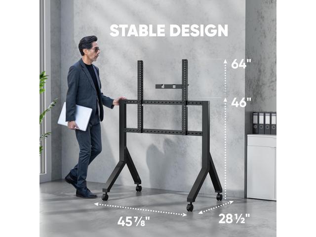 ONKRON Mobile TV Stand for 70-110 Inch TVs up to 266 lbs, Height Adjustable TV Portable Stand with Wheels, max VESA 1000x800, Heavy Duty TV Cart...