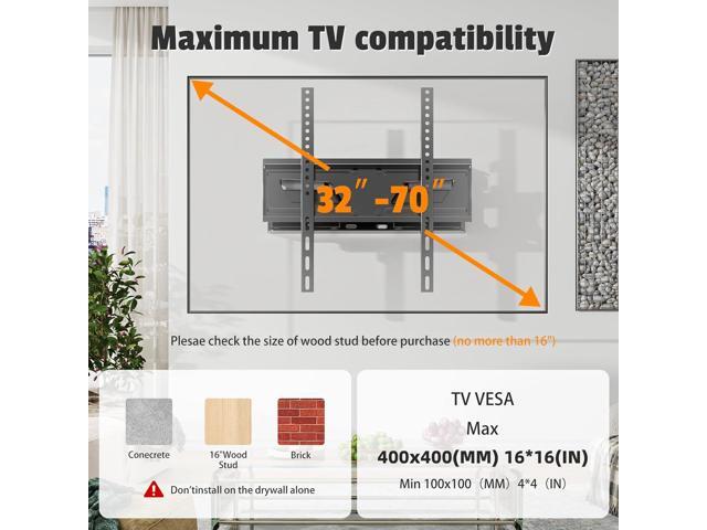 Simple Trending Full Motion TV Wall Mount for 32-70 Inch TVs up to 132 lbs, TV Mount with Articulating Dual Arms, Wall Mount Bracket Max VESA...
