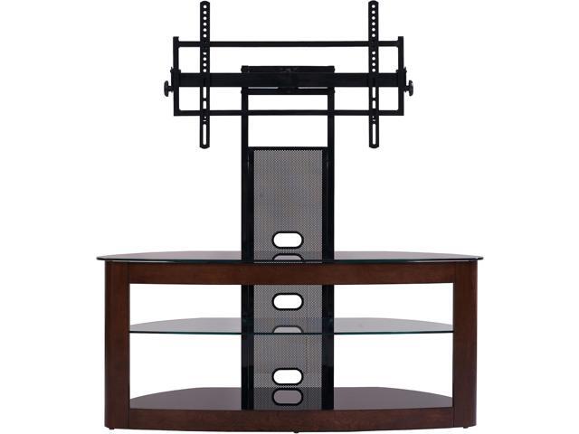 TransDeco TV Stand with with Mount, 35' - 80', Dark Oak/Black