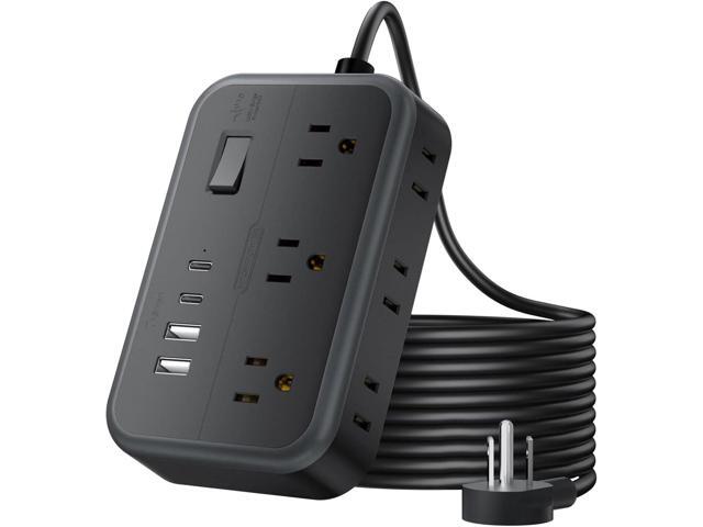 Extension Cord 25 Ft NTONPOWER Long Extension Cord with 6 Widely Spaced Outlet, Surge Protector Power Strip with 4 USB Port(2 USB-C), Wall Mount...