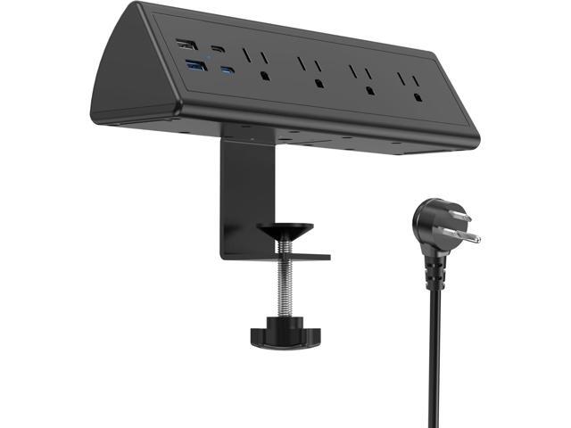 Jgstkcity Desk Clamp Power Strip,20W Fast Charging Station,Surge Protector Nightstand Edge Mount,1875W Extension Cord with Multiple Outlets,2...