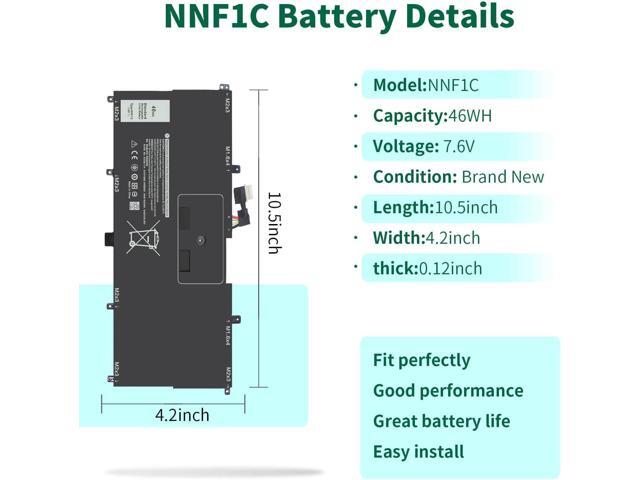 DMKAOLLK NNF1C Laptop Battery for Dell XPS 13 2 in 1 9365 XPS 13 9365 2-in-1 2017 XPS 13-9365-D1605TS D1805TS D2805TS D3605TS D3805TS D4605TS...