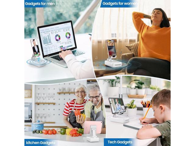 JTEMAN Portable Phone Stand with Speaker Bluetooth Wireless,Gifts for Men Women,Birthday for Women,Kitchen Gadgets for Men,Phone Holder for Desk -...