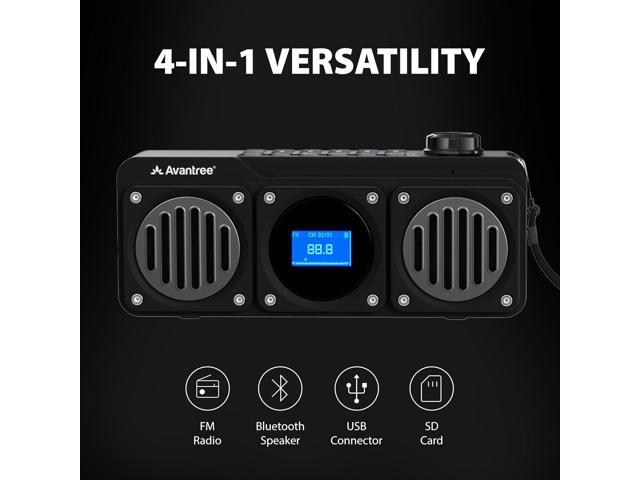 Avantree Boombyte - Portable Digital FM Radio with Bluetooth Speaker, Superb Sound, Metal Finish, MP3 Player, Support Micro SD Card & USB Audio...