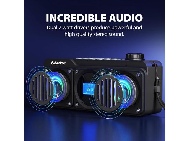 Avantree Boombyte - Portable Digital FM Radio with Bluetooth Speaker, Superb Sound, Metal Finish, MP3 Player, Support Micro SD Card & USB Audio...