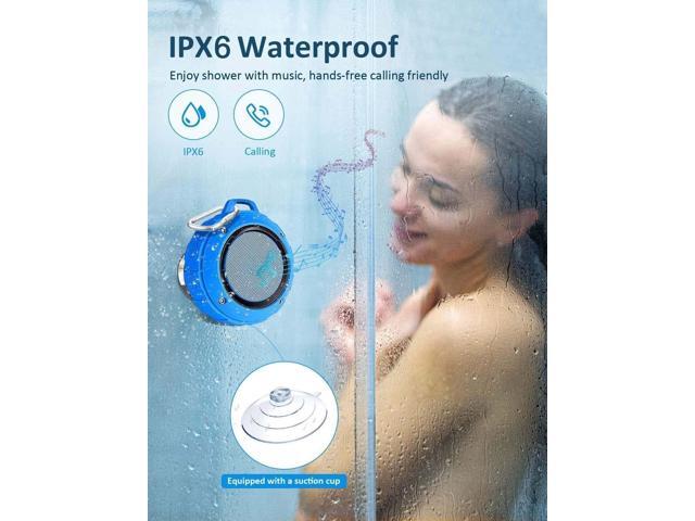 Kunodi Bluetooth Shower Speaker with IPX7 Waterproof, Dynamic Lights, Crisp Clear Sound, True Wireless Stereo, Clip Portable for Pool Beach Boat...