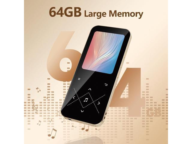 64GB MP3 Player with Bluetooth 5.3, AGPTEK 2.4 inch Screen Portable Music Player with Speaker, FM Radio, Voice Recorder, Real Built-in 64GB,...