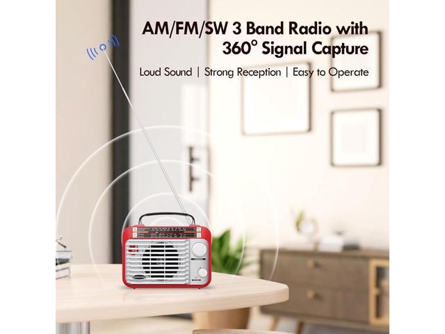 AM/FM/SW1-2 Radio Shortwave Transistor Radio AC or Battery Operated with Best Reception Big Speaker and Precise Tuning Knob with AUX in & 3.5mm...