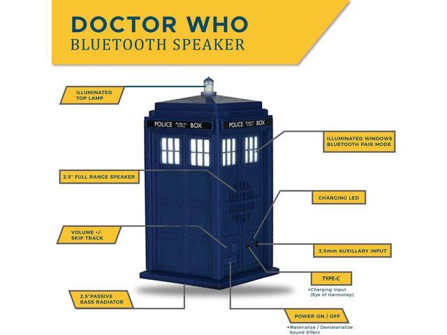 FAMETEK Doctor Who Tardis Bluetooth Speaker. Plays Music, Lights Up, Detailed Tardis Sounds Effects Best Doctor Who Gifts. Doctor Who Collectibles