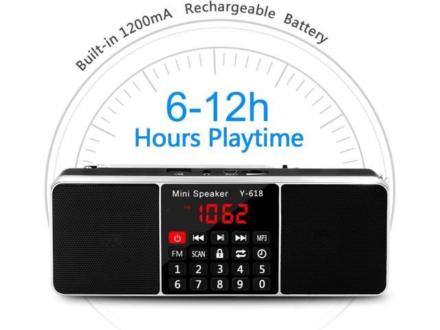 LEFON Multifunction Digital FM Radio Media Speaker MP3 Music Player Support TF Card USB Drive with LED Screen Display and Setting Timing Shutdown...