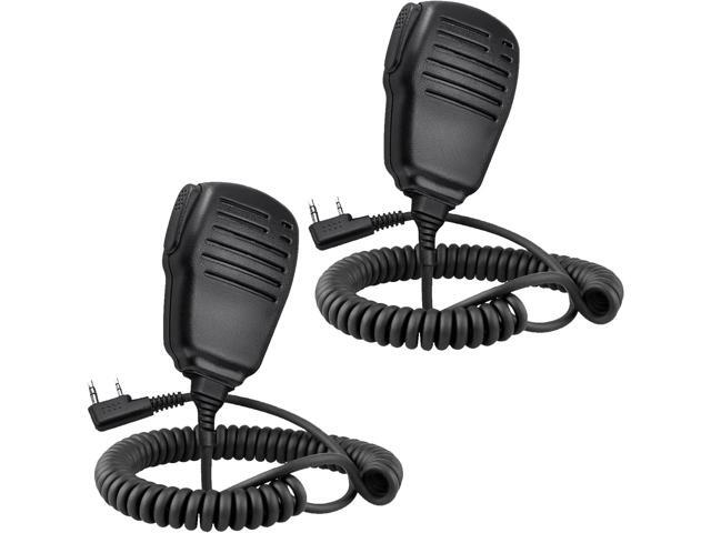 SAMCOM Shoulder Mic of Walkie Talkies, Two Way Radio Speaker Microphone, Handheld Walkie Talkie Microphone for Most 2 Way Radios, 2 Pin Radio Mic...