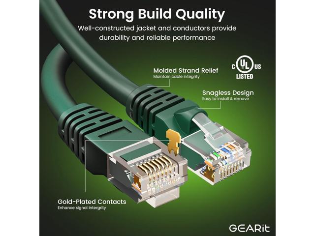 GEARit Cat 6 Ethernet Cable (20-Pack 1 Foot) Cat6 Network Patch, 10Gbps, RJ45, Snagless Cord, Gold-Plated Connectors, Internet for PC, TV, Tablet,...