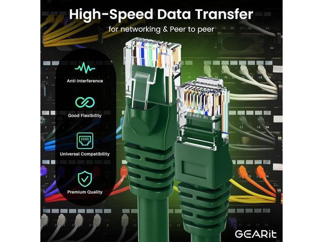 GEARit Cat 6 Ethernet Cable (20-Pack 1 Foot) Cat6 Network Patch, 10Gbps, RJ45, Snagless Cord, Gold-Plated Connectors, Internet for PC, TV, Tablet,...
