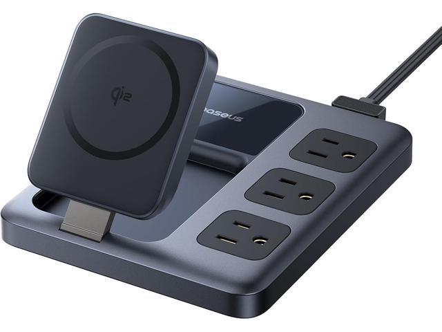 Baseus Nomos 8-in-1 Charging Station 67W, Qi2 Certified 15W Magnetic Wireless Charger with 3AC & 4USB, Foldable Detachable Slim Power Strip for...