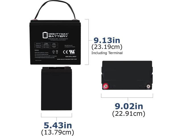 Mighty Max Battery ML55-12INT -12 Volt 55 AH, Internal Thread (INT) Terminal, Rechargeable SLA AGM Battery