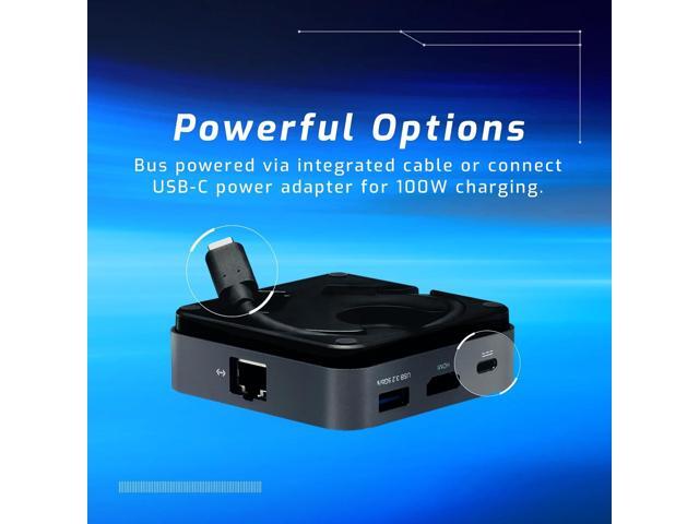 OWC USB-C Travel Dock E, 6 Port, Bus-Powered, USB Type-C 100W Pass Through, one 4K Display, (2) USB 3.2 Type-A, HDMI, SD Card, Gigabit Ethernet,...