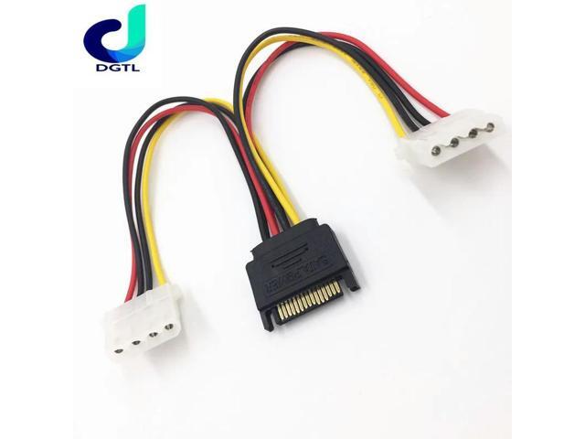 SATA Revolution To IDE Power Cord SATA15pin Male Head One Point Two Serial Port To Dual 4pin Female Sata To IDE