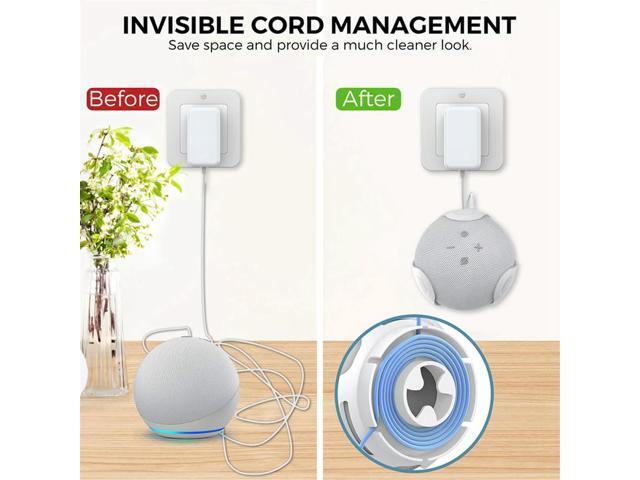 Plastic Speaker Holder Wall Mounted Bluetooth Speaker Stand with Cable Management Accessories for Amazon Echo Dot 5/4 Rich