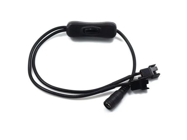 12V Computer CPU Fan Power Adapter 4Pin DC One Point Two Turn Adapter Cable with Switch Conversion Line