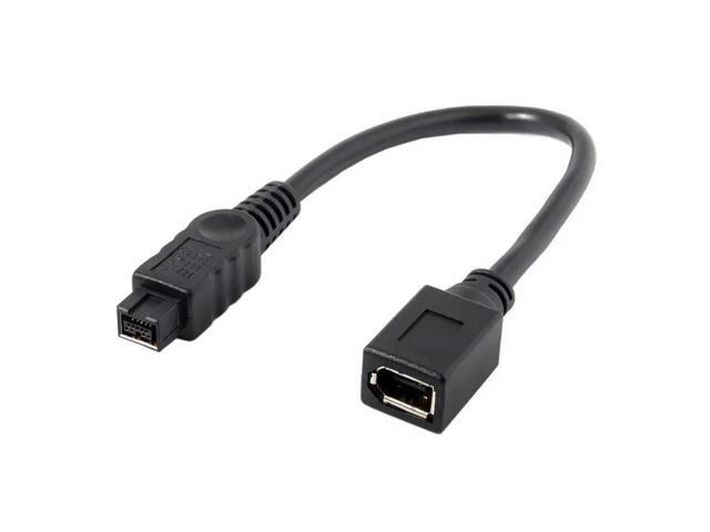 Black IEEE 1394 6Pin Female To 1394b 9Pin Female FireWire 400 To 800 Cable Adapter To Connect To A Computer Digital Camera