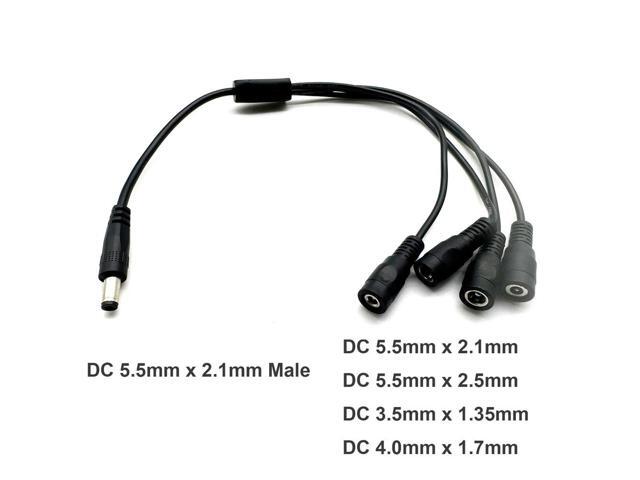 DC Power Y Splitter Cable 1 5.5mm X 2.1mm Male to 4 DC Female Adapter CCTV Surveillance Cameras, Routers,DVR LED(1 to 4 Way)