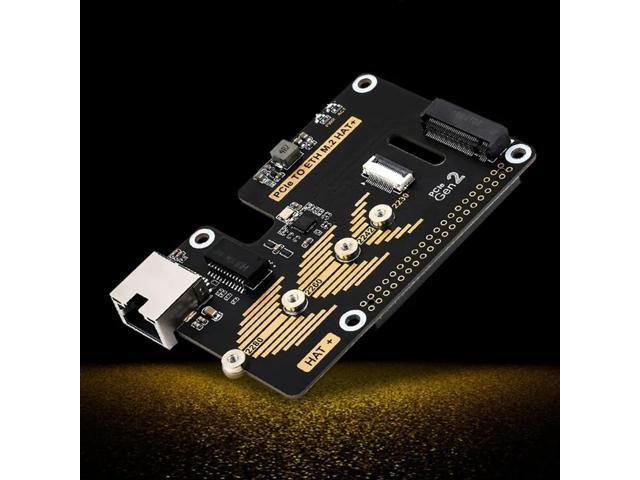 Pcie To ETH And M.2 Adapter For Raspberry Pi 5, Compatible With 2280/2260/2242/2230 Size Nvme M.2 SSD High-Speed Read