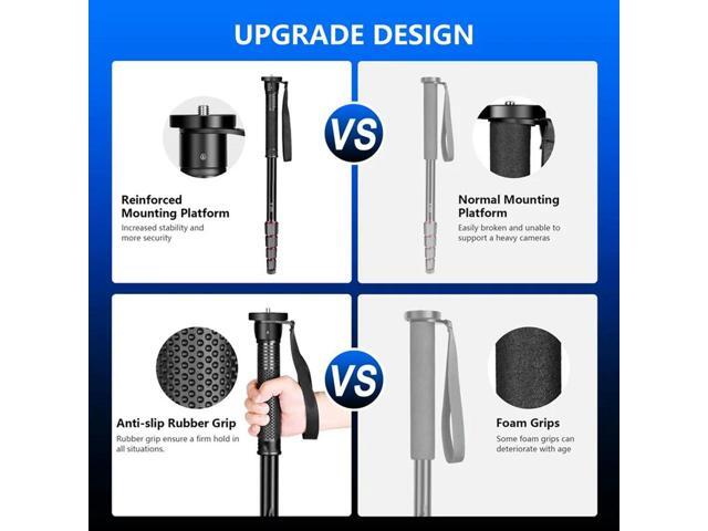 Lightweight Aluminium E222 Camera Monopod Photography Walking Stick Adapter Mount For Video Camera