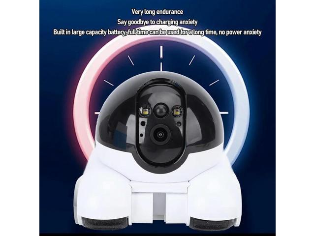 2MP Double Lens Indoor Security Camera APP Remote Control 5200Mah Rechargeable Pet Robot Camera For Cats D