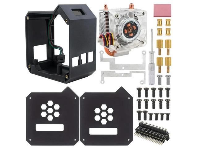 For Raspberry Pi 5 Mini Tower Fan Kit JST 4 Pin Port Fan Kit Active Cooler Kit Including 0.96 Inch OLED Display