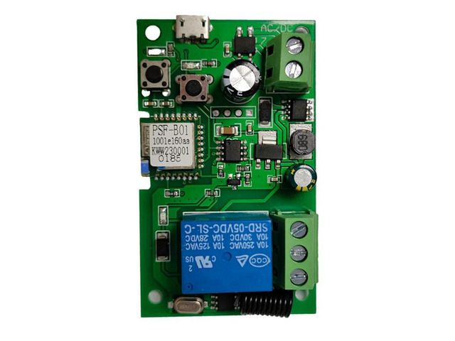Wireless Relay Module RF Remote Voice Control Single-Channel Inching Self-Locking Switch