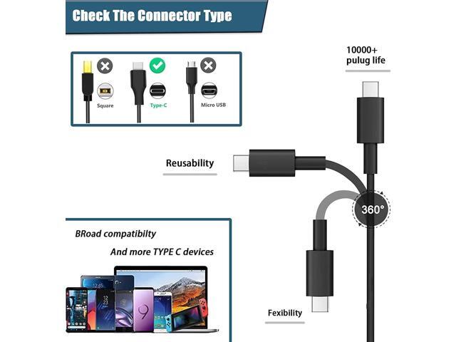 45W USB C Laptop Charger, Universal Type C Power Adapter Compatible with HP, Lenovo, Dell, Acer, Asus, Samsung, Google Laptop Chromebook Power...