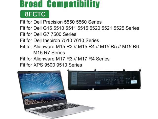 8FCTC Laptop Battery Replacement for Dell G15 5510 5511 5515 5520 5521 5525 G7 7500 Precision 5550 5560 Inspiron 7510 7610 Series Notebook 0DVG8M...