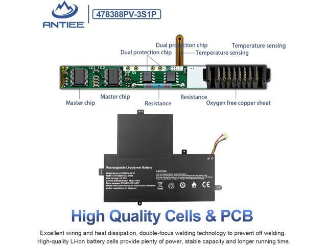 ANTIEE U478388PV-3S1P U478388PV 478388PV-3S1P Laptop Battery Replacement for Gateway GWTN156-12Bl GWTN156-12BK GWTN156-12BL GWTN156-12GR...