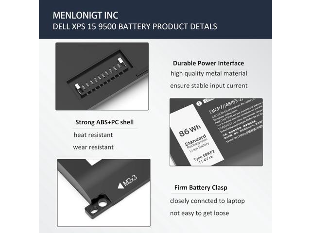 New 86Wh 69KF2 Battery Replacement for Dell G7 15 7500 G15 5510 5511 5515 5520 5521 XPS 15 9500 9510 9520 Precision 5550 5560 5570 Alienware M15 R3...
