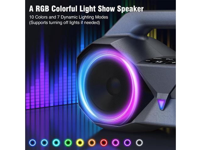 KMAG Bluetooth Speaker Wireless, 80W Loud Speaker with Deeper Bass, IPX7 Waterproof, 20H Playtime, Cool Lights, TWS, Portable Speaker for Home,...