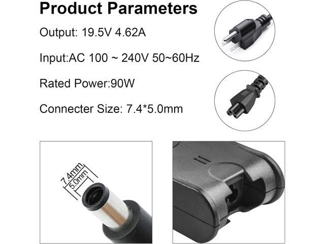 LXHY 19.5V 4.62A 90W AC Adapter Charger Power Supply Cord for Dell Laptop Computer, Dell PA-10 90-watt Power Supply(Connector: 7.4x5.0mm)