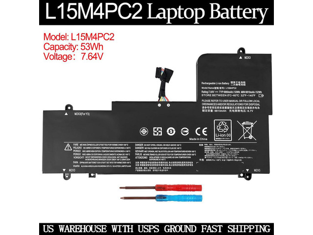 LXHY L15M4PC2 L15L4PC2 Laptop Battery Replacement for Ideapad Yoga 710 14 15 710-14ISK/141SK 710-11 710-14IKB 710-141KB 80V4 710-15IKB/151KB...