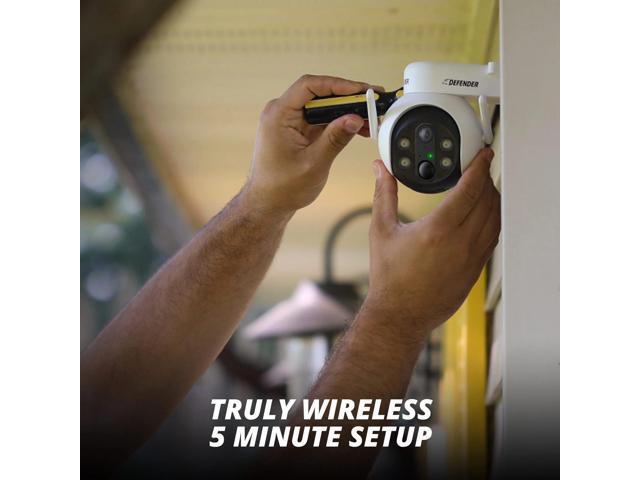 Defender - Solar Powered 4K AI Everwatch Wireless Security PTZ Camera with 3W Solar Panel, AI Detection, 2 Pack - White - image 4