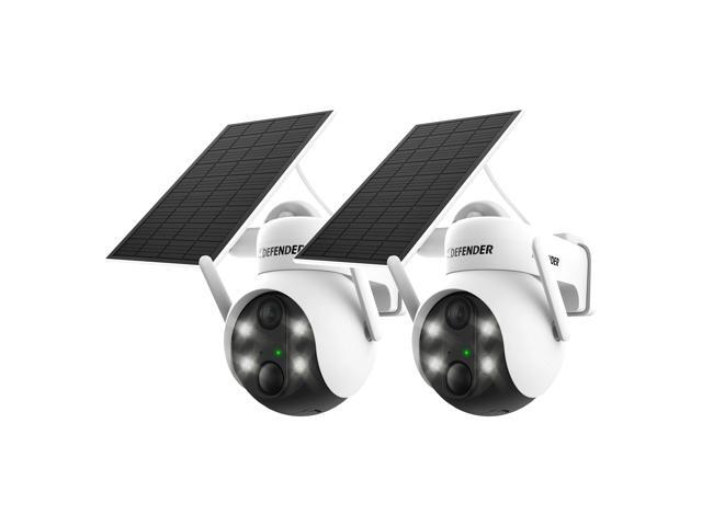 Defender - Solar Powered 4K AI Everwatch Wireless Security PTZ Camera with 3W Solar Panel, AI Detection, 2 Pack - White - image 2