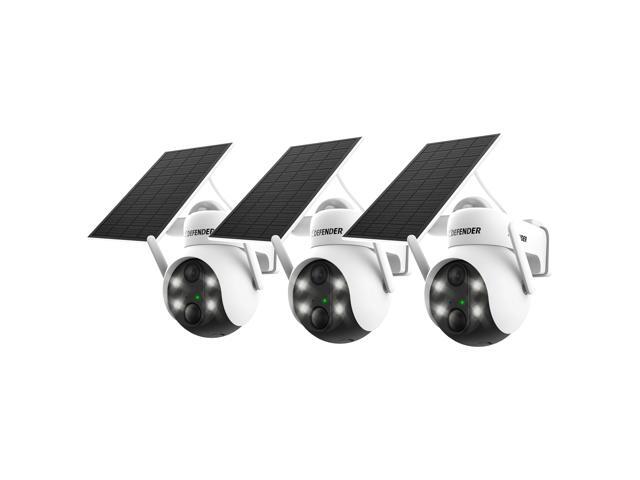 Defender SOLAR POWERED 4K AI Everwatch PTZ Wireless Battery Security Camera with 3W Solar Panel, AI Detection, Color Night Vision, No Monthly Fees.